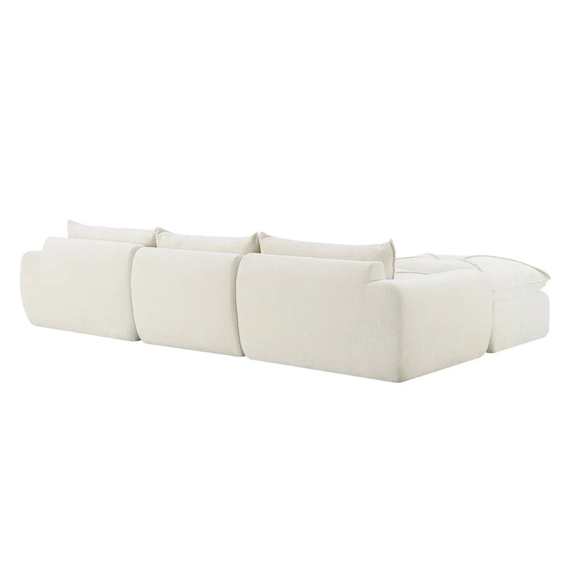 116-Canapé d'angle moderne en chenille avec mousse haute densité, aucun assemblage requis