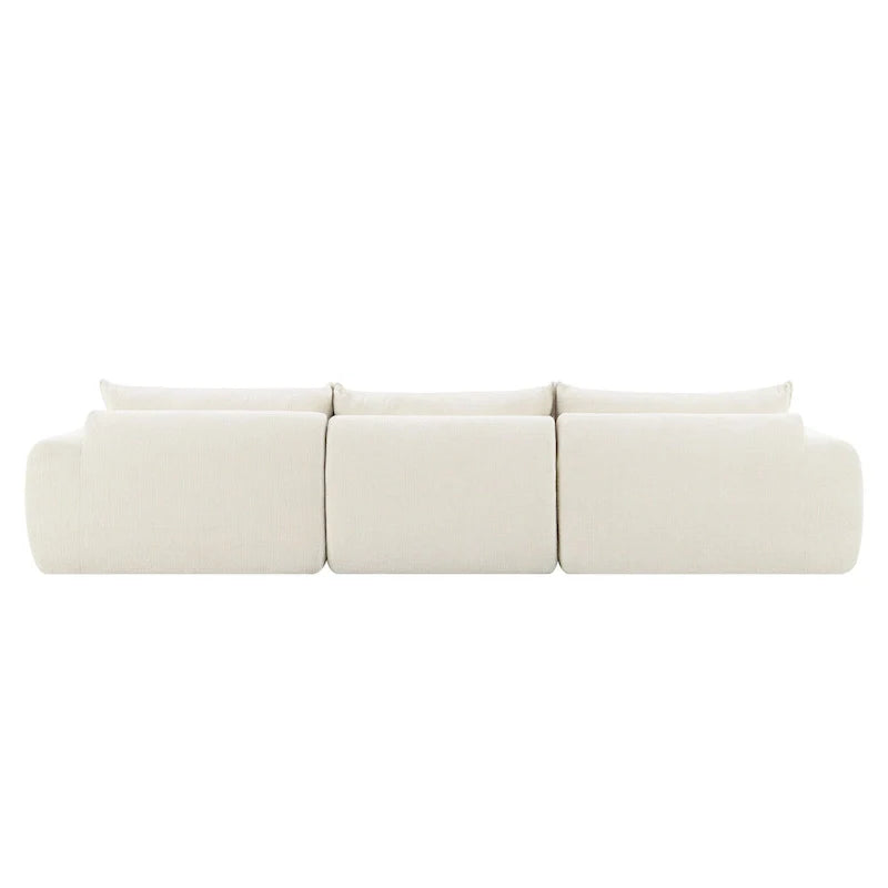 116-Canapé d'angle moderne en chenille avec mousse haute densité, aucun assemblage requis