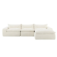 116-Canapé d'angle moderne en chenille avec mousse haute densité, aucun assemblage requis