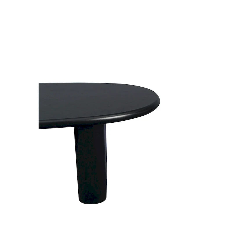 Table basse moderne Table basse ovale avec 2 pieds épais verticaux Bords arrondis, pour salons Noir antique