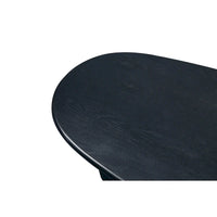 Table basse moderne Table basse ovale avec 2 pieds épais verticaux Bords arrondis, pour salons Noir antique