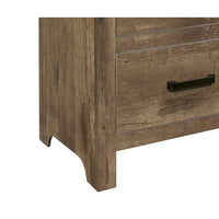 Table de chevet transitionnelle en bois massif, armoire de rangement avec poignées de tiroir en nickel, table d'appoint d'entrée avec dessus en bois