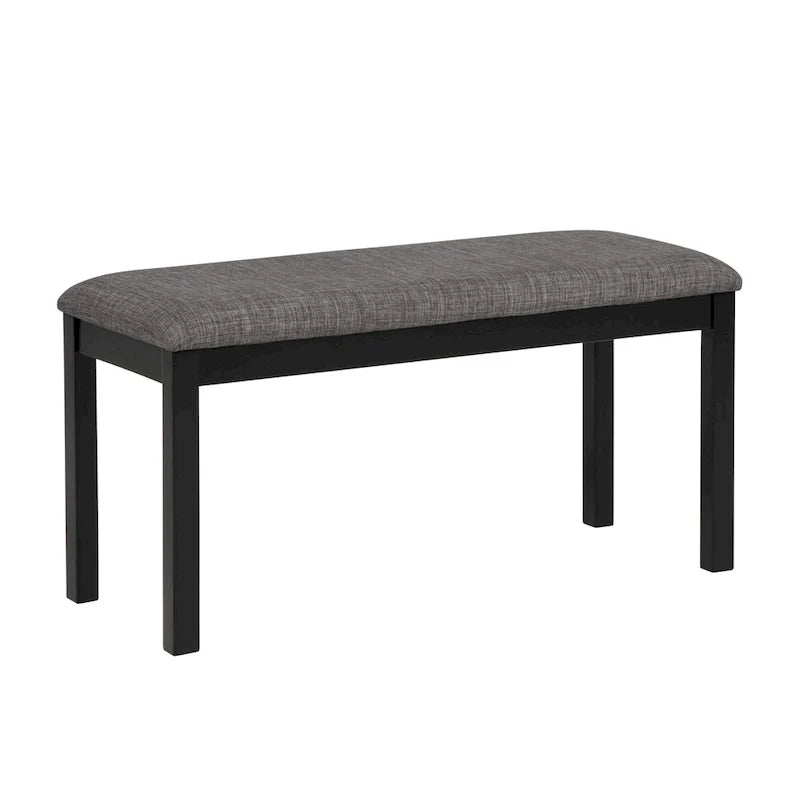 Ensemble de salle à manger 6 pièces, ensemble de salle à manger en bois avec table à manger rectangulaire, banc et 4 chaises rembourrées