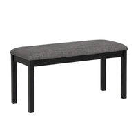 Ensemble de salle à manger 6 pièces, ensemble de salle à manger en bois avec table à manger rectangulaire, banc et 4 chaises rembourrées