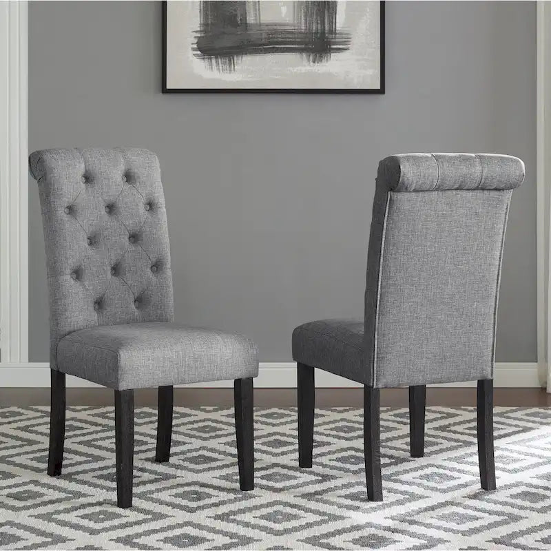 Ensemble de table à manger ronde 5 pièces, ensemble de mobilier de salle à manger avec table à manger à croisillons et 4 chaises rembourrées