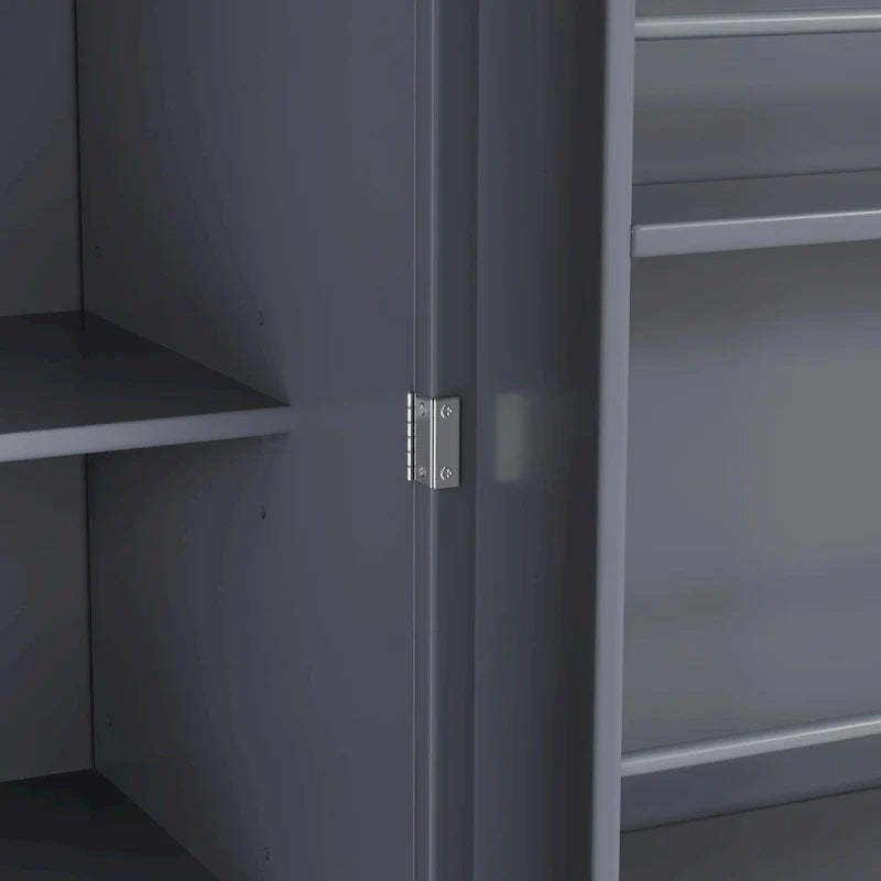 Meuble de cuisine avec 8 portes et étagères, meuble de rangement en bois avec 3 tiroirs de rangement, placard avec étagères réglables
