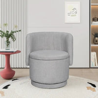 Fauteuil pivotant en tissu bouclé avec rangement pour salon, gris