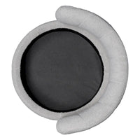 Fauteuil pivotant en tissu bouclé avec rangement pour salon, gris