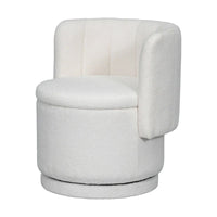 Fauteuil pivotant en tissu bouclé avec rangement pour salon, gris