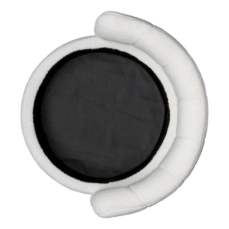 Fauteuil pivotant en tissu bouclé avec rangement pour salon, gris