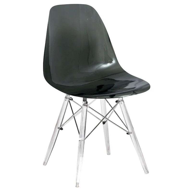 Chaise d'appoint de banquet en acrylique Dover avec pieds Eiffel pour intérieur, extérieur, maison, bureau, salon et cuisine