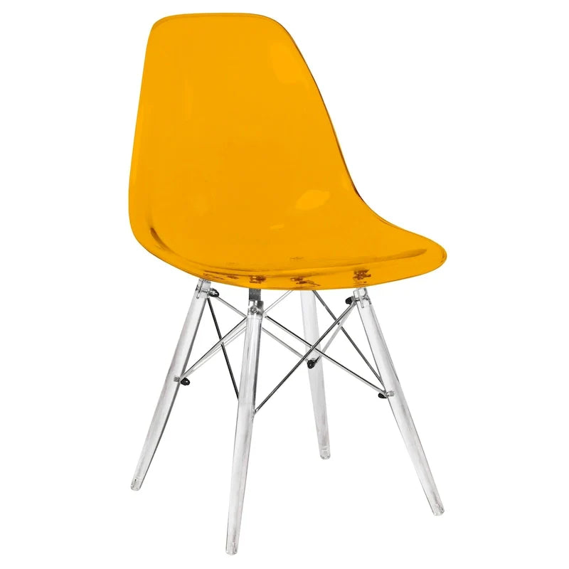 Chaise d'appoint de banquet en acrylique Dover avec pieds Eiffel pour intérieur, extérieur, maison, bureau, salon et cuisine