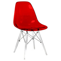 Chaise d'appoint de banquet en acrylique Dover avec pieds Eiffel pour intérieur, extérieur, maison, bureau, salon et cuisine