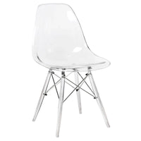 Chaise d'appoint de banquet en acrylique Dover avec pieds Eiffel pour intérieur, extérieur, maison, bureau, salon et cuisine