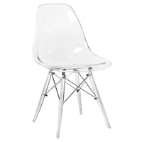 Chaise d'appoint de banquet en acrylique Dover avec pieds Eiffel pour intérieur, extérieur, maison, bureau, salon et cuisine