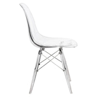 Chaise d'appoint de banquet en acrylique Dover avec pieds Eiffel pour intérieur, extérieur, maison, bureau, salon et cuisine