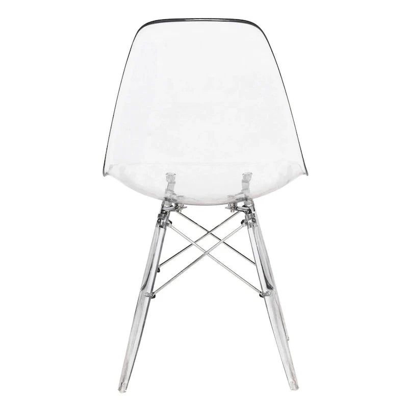 Chaise d'appoint de banquet en acrylique Dover avec pieds Eiffel pour intérieur, extérieur, maison, bureau, salon et cuisine