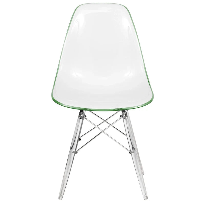 Chaise d'appoint de banquet en acrylique Dover avec pieds Eiffel pour intérieur, extérieur, maison, bureau, salon et cuisine