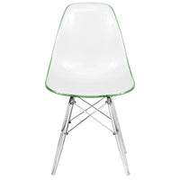 Chaise d'appoint de banquet en acrylique Dover avec pieds Eiffel pour intérieur, extérieur, maison, bureau, salon et cuisine