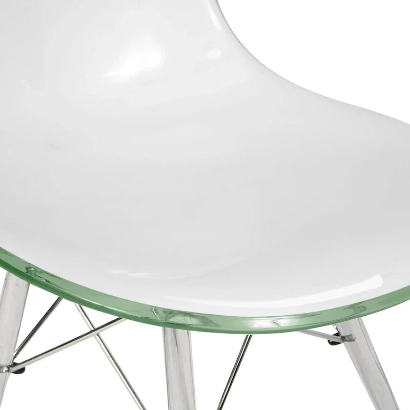 Chaise d'appoint de banquet en acrylique Dover avec pieds Eiffel pour intérieur, extérieur, maison, bureau, salon et cuisine