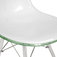 Chaise d'appoint de banquet en acrylique Dover avec pieds Eiffel pour intérieur, extérieur, maison, bureau, salon et cuisine