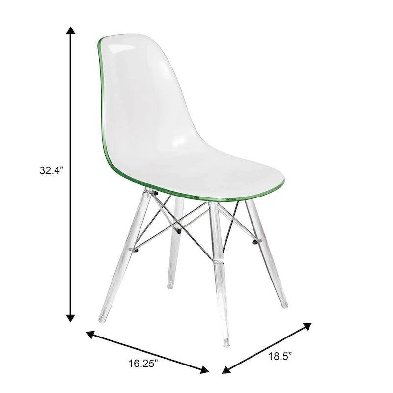 Chaise d'appoint de banquet en acrylique Dover avec pieds Eiffel pour intérieur, extérieur, maison, bureau, salon et cuisine