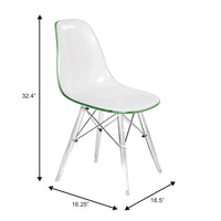 Chaise d'appoint de banquet en acrylique Dover avec pieds Eiffel pour intérieur, extérieur, maison, bureau, salon et cuisine