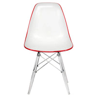 Chaise d'appoint de banquet en acrylique Dover avec pieds Eiffel pour intérieur, extérieur, maison, bureau, salon et cuisine