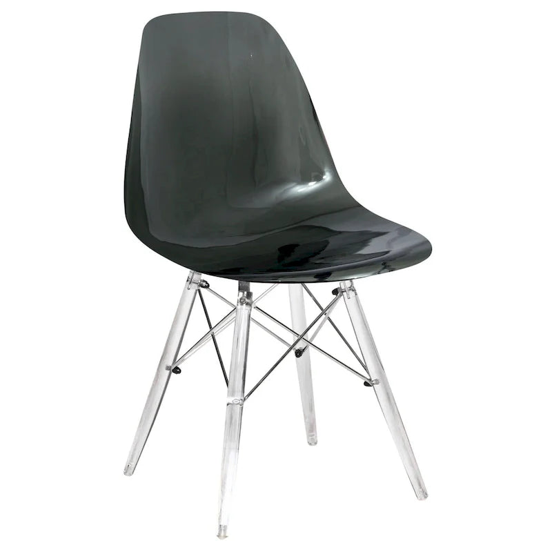 Chaise d'appoint de banquet en acrylique Dover avec pieds Eiffel pour intérieur, extérieur, maison, bureau, salon et cuisine