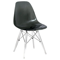 Chaise d'appoint de banquet en acrylique Dover avec pieds Eiffel pour intérieur, extérieur, maison, bureau, salon et cuisine