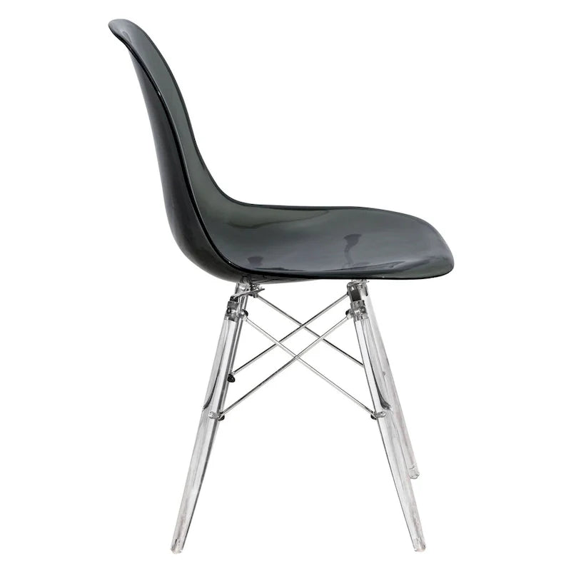 Chaise d'appoint de banquet en acrylique Dover avec pieds Eiffel pour intérieur, extérieur, maison, bureau, salon et cuisine