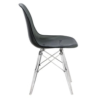 Chaise d'appoint de banquet en acrylique Dover avec pieds Eiffel pour intérieur, extérieur, maison, bureau, salon et cuisine