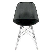 Chaise d'appoint de banquet en acrylique Dover avec pieds Eiffel pour intérieur, extérieur, maison, bureau, salon et cuisine