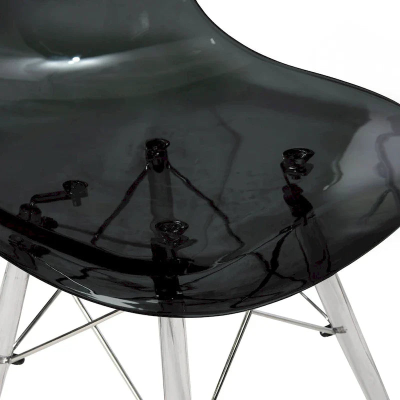 Chaise d'appoint de banquet en acrylique Dover avec pieds Eiffel pour intérieur, extérieur, maison, bureau, salon et cuisine