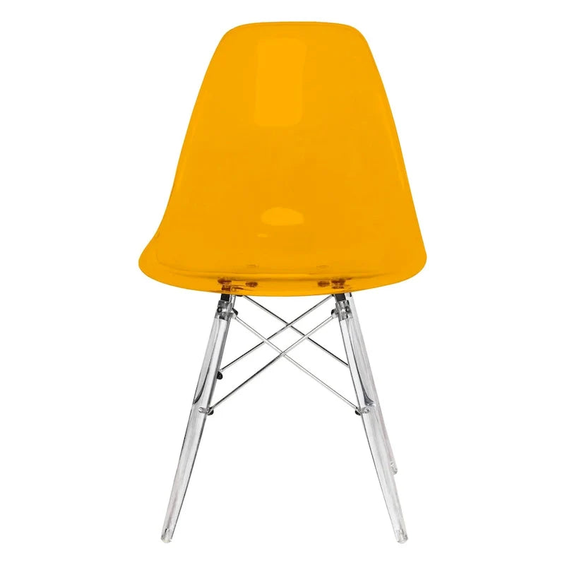 Chaise d'appoint de banquet en acrylique Dover avec pieds Eiffel pour intérieur, extérieur, maison, bureau, salon et cuisine