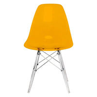 Chaise d'appoint de banquet en acrylique Dover avec pieds Eiffel pour intérieur, extérieur, maison, bureau, salon et cuisine