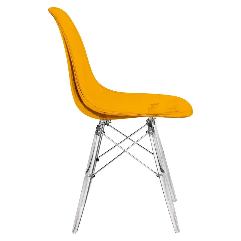 Chaise d'appoint de banquet en acrylique Dover avec pieds Eiffel pour intérieur, extérieur, maison, bureau, salon et cuisine