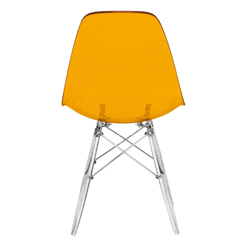 Chaise d'appoint de banquet en acrylique Dover avec pieds Eiffel pour intérieur, extérieur, maison, bureau, salon et cuisine