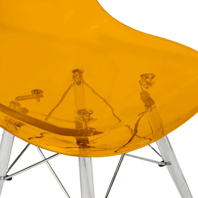 Chaise d'appoint de banquet en acrylique Dover avec pieds Eiffel pour intérieur, extérieur, maison, bureau, salon et cuisine