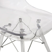 Chaise d'appoint de banquet en acrylique Dover avec pieds Eiffel pour intérieur, extérieur, maison, bureau, salon et cuisine