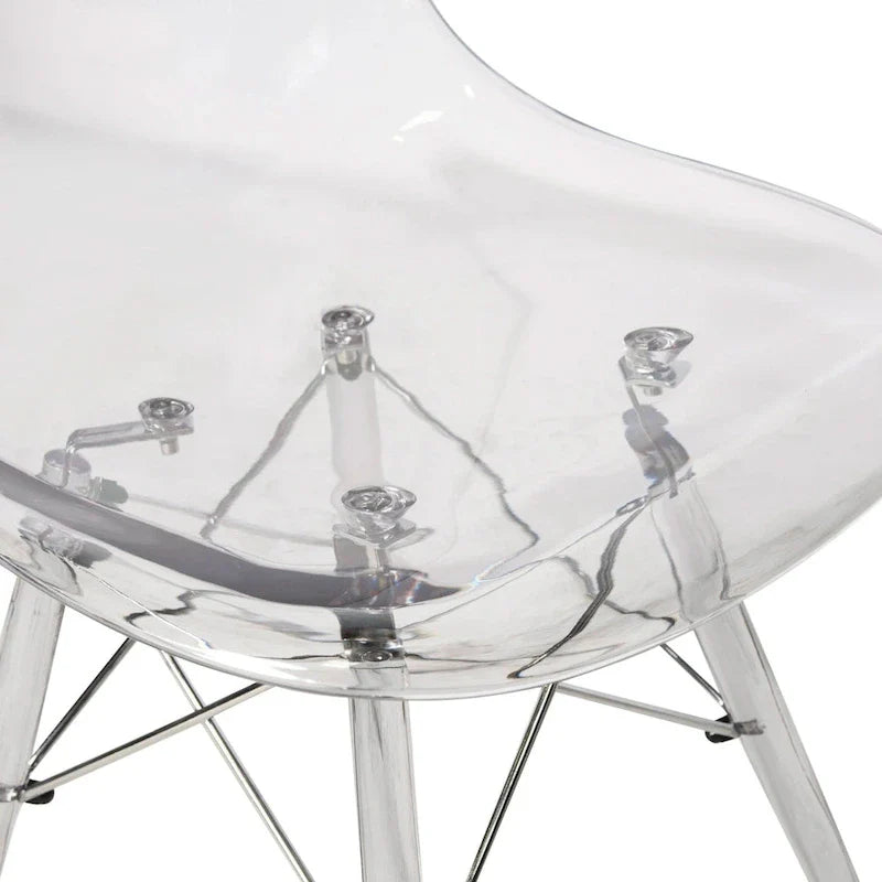 Chaise d'appoint de banquet en acrylique Dover avec pieds Eiffel pour intérieur, extérieur, maison, bureau, salon et cuisine