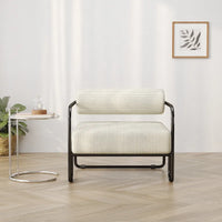 Fauteuil d'appoint en velours côtelé avec cadre en fer pour salon