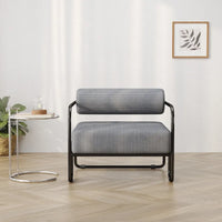 Fauteuil d'appoint en velours côtelé avec cadre en fer pour salon