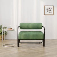 Fauteuil d'appoint en velours côtelé avec cadre en fer pour salon