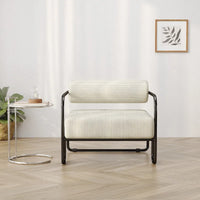 Fauteuil d'appoint en velours côtelé avec cadre en fer pour salon