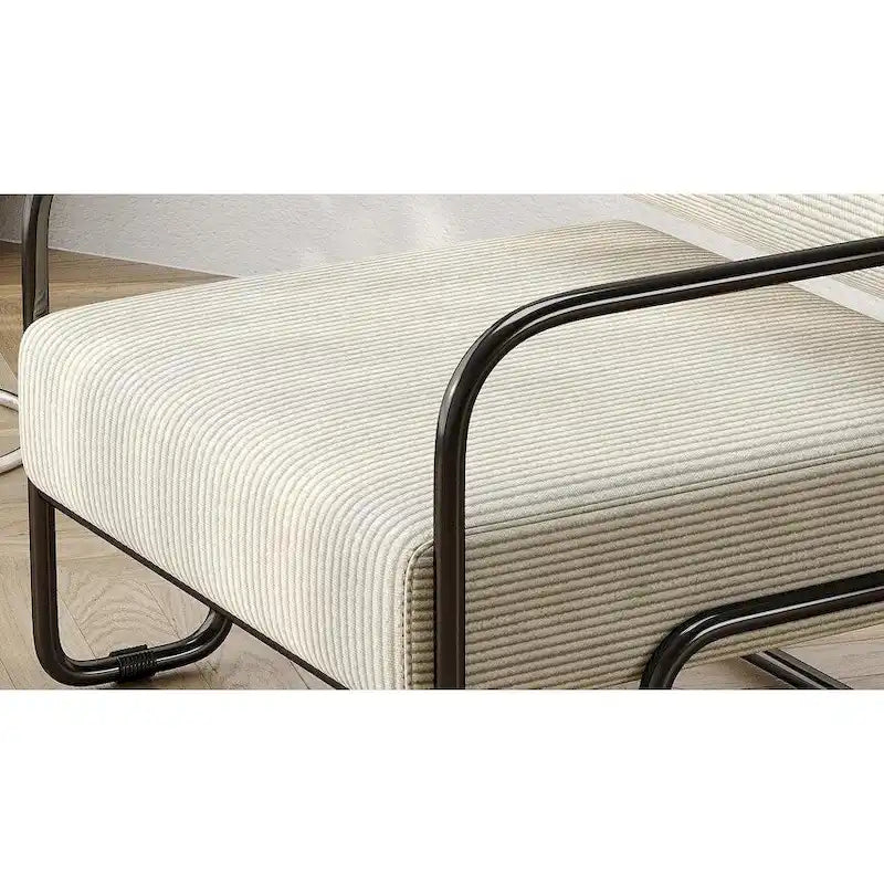 Fauteuil d'appoint en velours côtelé avec cadre en fer pour salon