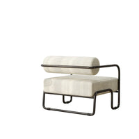 Fauteuil d'appoint en velours côtelé avec cadre en fer pour salon