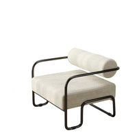 Fauteuil d'appoint en velours côtelé avec cadre en fer pour salon