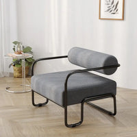 Fauteuil d'appoint en velours côtelé avec cadre en fer pour salon