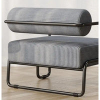 Fauteuil d'appoint en velours côtelé avec cadre en fer pour salon